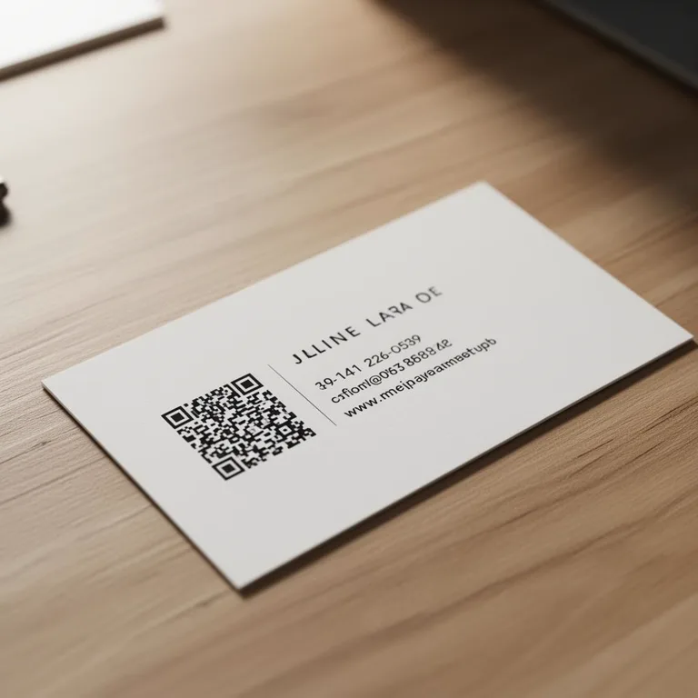Business cards — Never reprint when your portfolio, LinkedIn or website changes. Modern business card with a QR code that links to an up-to-date profile