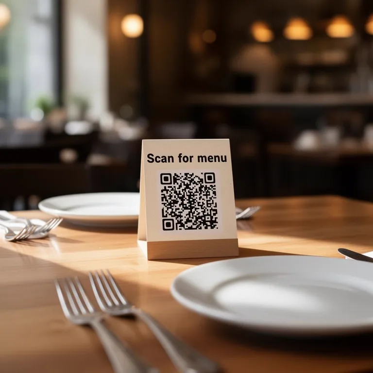 Menus & QR menus — Update prices and items without reprinting a single menu. Restaurant menu card with a QR code linking to the always up-to-date digital menu